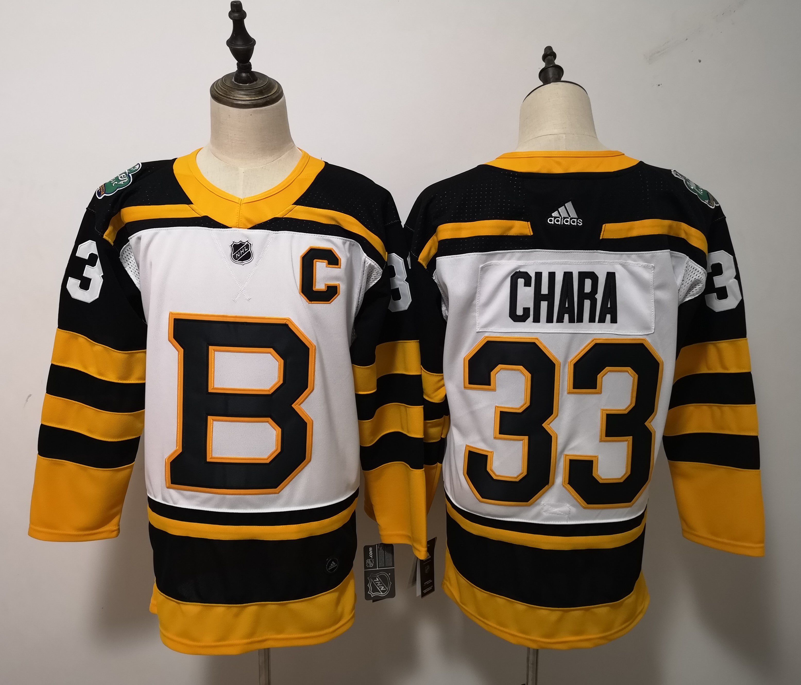 Men Boston Bruins #33 Chara White Adidas Authentic Winter Classic NHL Jersey